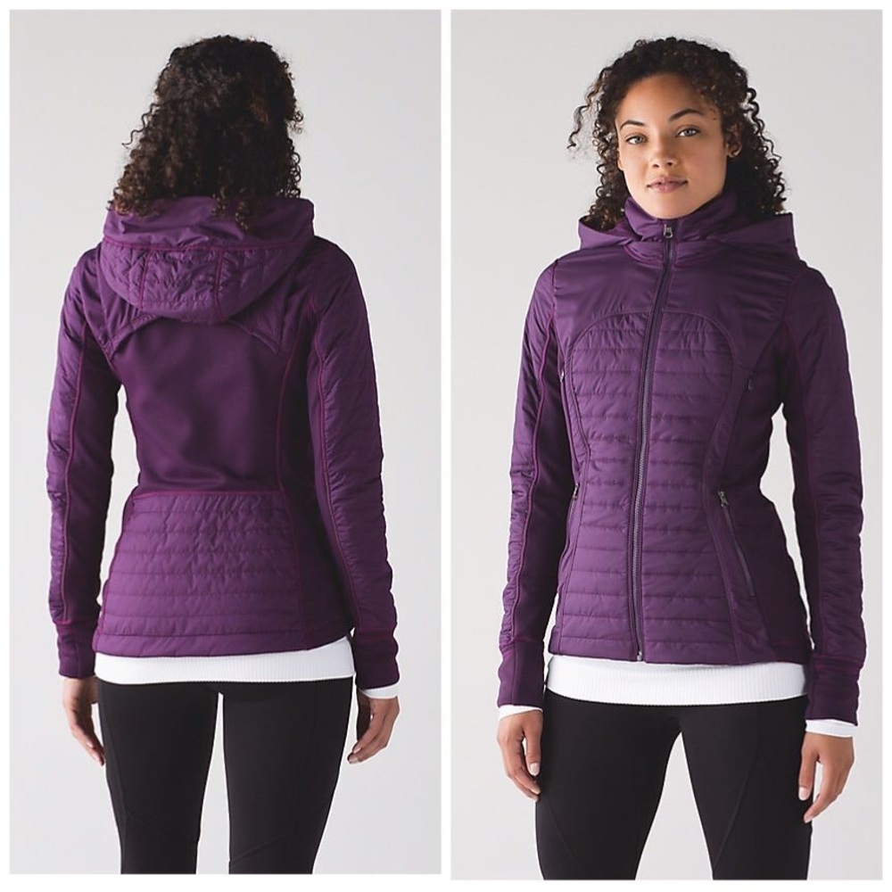 Lululemon Rare First Mile Puffer Hooded Jacket Darkest Magenta Size 6